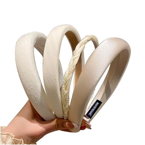 Qiantull 4 Stück Haarreifen Mädchen Stirnband Haarreif Stirnbänder Kopfband Modisches Haarband Rutschfest Haarbänder Haarschmuck Damen Haar Accessoires für Frauen und Mädchen Set 2 von Qiantull