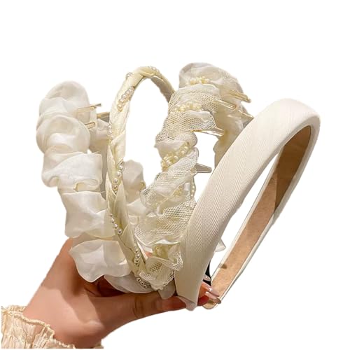 Qiantull 4 Stück Haarreifen Mädchen Stirnband Haarreif Stirnbänder Kopfband Modisches Haarband Rutschfest Haarbänder Haarschmuck Damen Haar Accessoires für Frauen und Mädchen Set 3 von Qiantull