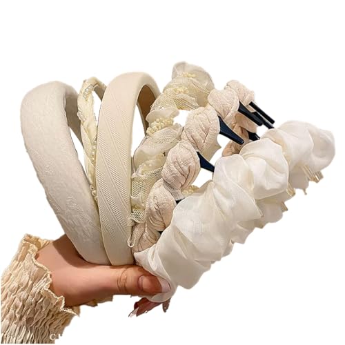 Qiantull 6 Stück Haarreifen Mädchen Stirnband Haarreif Stirnbänder Kopfband Modisches Haarband Rutschfest Haarbänder Haarschmuck Damen Haar Accessoires für Frauen und Mädchen Set 1 von Qiantull