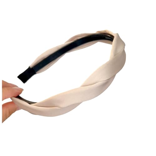Qiantull Haarreifen Damen Haarreif Geflochtenes Stirnbänder Stirnband Haarschmuck Stoff Haarbänder Rutschfestes Haarreifen Modische Kopfschmuck Zubehör für Frauen und Mädchen weiß von Qiantull