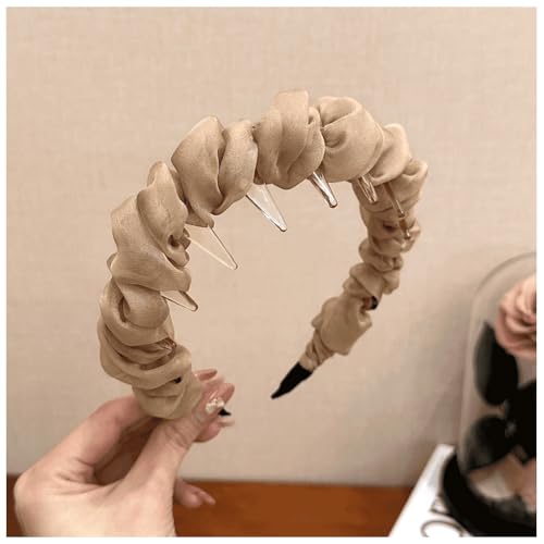 Qiantull Haarreifen Damen Stirnbänd Haarreif Stirnband Stirnbänder Haarband Haarschmuck Stoff Haarbänder Kopfschmuck Anti-Rutsch Haarreifen Zubehör für Frauen und Mädchen champagner von Qiantull