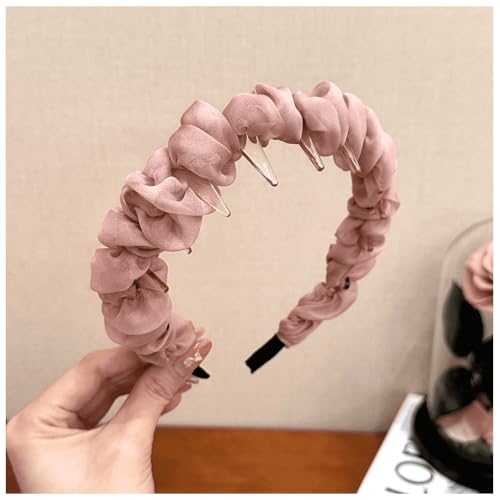 Qiantull Haarreifen Damen Stirnbänd Haarreif Stirnband Stirnbänder Haarband Haarschmuck Stoff Haarbänder Kopfschmuck Anti-Rutsch Haarreifen Zubehör für Frauen und Mädchen rosa von Qiantull