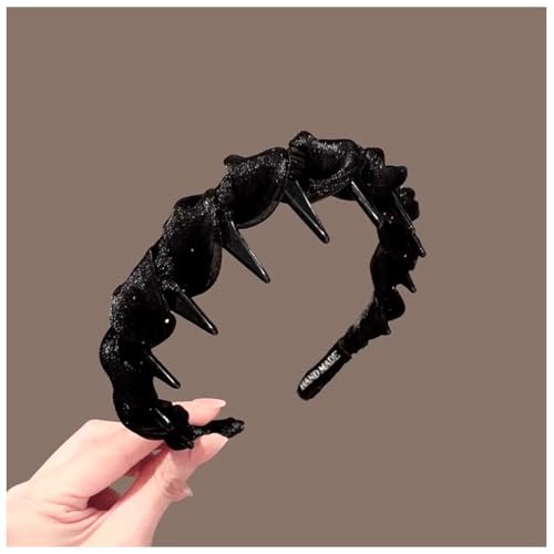 Qiantull Haarreifen Damen Stirnbänd Haarreif Stirnband Stirnbänder Haarband Haarschmuck Stoff Haarbänder Kopfschmuck Anti-Rutsch Haarreifen Zubehör für Frauen und Mädchen schwarz 8# von Qiantull