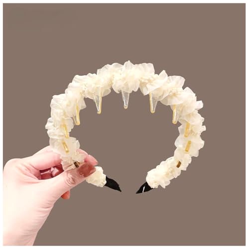 Qiantull Haarreifen Damen Stirnbänd Haarreif Stirnband Stirnbänder Haarband Haarschmuck Stoff Haarbänder Kopfschmuck Anti-Rutsch Haarreifen Zubehör für Frauen und Mädchen weiß 2# von Qiantull