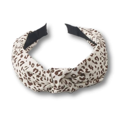 Qiantull Haarreifen Damen Stirnband Haarreif Breite Haarbänder Stirnbänder mit Knoten Haarband Haarschmuck Verknotet Haarreifen Haaraccessoires für Frauen und Mädchen Leopardenmuster 1# von Qiantull