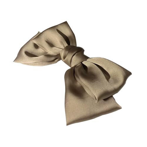 Qiantull Schleife Haarspange Haarschleifen Clip Haarklammern Große Schleife Haarspangen Satin Stoff Haarschleife Haarnadeln Satinbandschleifen Haarschmuck für Frauen Mädchen Hellkhaki von Qiantull