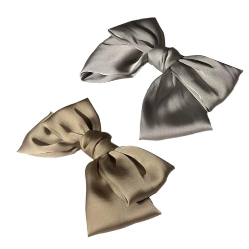Qiantull Schleife Haarspange Haarschleifen Clip Haarklammern Große Schleife Haarspangen Satin Stoff Haarschleife Haarnadeln Satinbandschleifen Haarschmuck für Frauen Mädchen Set 2# von Qiantull