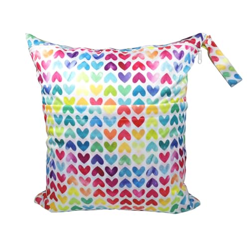 Qiantull Wetbag 40 x 45 cm Nasstasche Windeltasche Schwimmsachen Groß Stoffwindeln Wäschebeutel Kindergarten Wasserdicht Wet Bag Windeln Organizer Beutel für Camping Reisen Gym Strand 29# von Qiantull