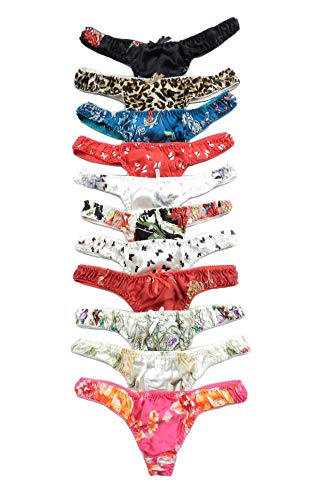 6 Stück 100% Seide Damen unterwäsche Tangas Slip GR.S M L XL XXL (XL) von Qianya silk