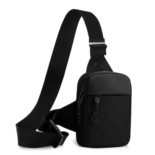 Qianyou Sling Chest Crossbody Bag, Umhängetasche mit Durchlässigem Mesh, Brusttasche für Herren und Damen, Wasserdicht Schultertasche für Läufer, Workout, Wandern, Radfahren und Reisen von Qianyou