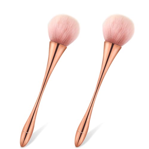 2 Stück Fächer-Make-up-Pinsel-Set Professionelle Makelloser Puderpinsel Ultra Dünn Concealer Pinsel Foundation Kontur Pinsel Kabuki Schminkpinsel Lidschatten-Misch-Highlight-Pinsel für Cremige Liquid von Qianyu