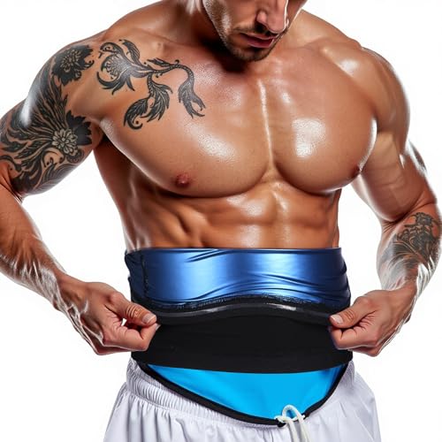 Bauchweggürtel Waist Trainer Bauch Gürtel zum Abnehmen Workout Gürtel Herren Damen Verstellbarer Fitness Bauch Weg Trainer Easy Clean Schwitzgürtel Sweat Belt Waisttrainer Taillenformer von Qianyu