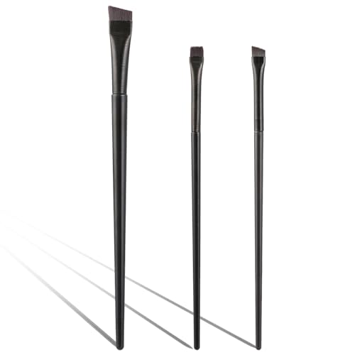 Qianyu 3 Stück Eyeliner Pinsel Set - Fein Abgewinkelter Augenbrauen-Concealer-Pinsel - Gewinkelter Brauenpinsel für Lidschatten und Kosmetik von Qianyu