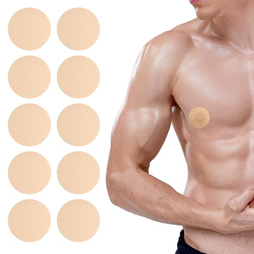 Qianyu 300 Stück Marathon Run Gear Nippel Reibungsverhütung Herren Unsichtbare Nippelpads Atmungsaktiv Hypoallergen Nippelabdeckung Unsichtbare Brustwarzenabdeckun für Läufer Athleten (Hautfarbe) von Qianyu