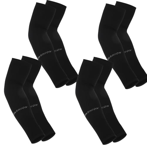 Qianyu 4 Paare Kühlung UV-Schutz Ärmlinge UPF 50+ Arm Sleeves Arm Cover Sonnenschutz Kompressions Armstulpen Arm Ärmel Running Armlinge für Frauen Männer Radsport Golf Radfahren Basketball Fußball von Qianyu