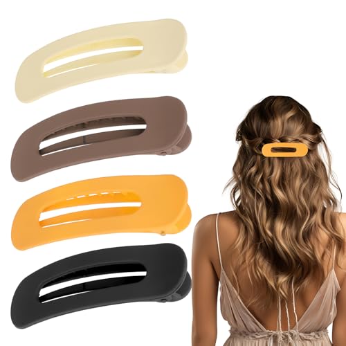 Qianyu 4 Stück Französisch Haarspangen Damen Elegant Haarklammer Set Rutschfest Dünnes Haar Haarspange Vintage Automatisch Hair Clip Haarschmuck für Frauen Mädchen zum Stylen Abteilen Rutschfeste von Qianyu