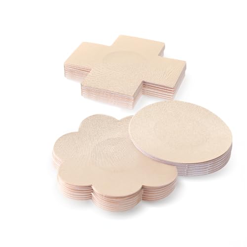 Qianyu 60 Stück Einweg Brustabdeckungen 3 Stile Nippli Pads Nippelpads Selbstklebende Einweg Brust Aufkleber Unsichtbare Nipple Cover Nippelabdeckungen für Frauen Mädchen(Hautfarbe) von Qianyu