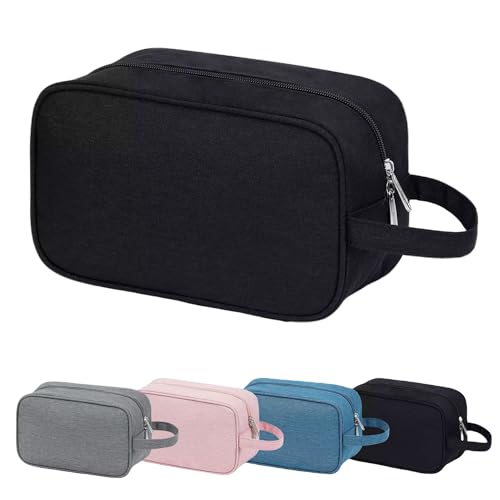 Qiaogle Kulturbeutel, wasserabweisend, Kulturbeutel, Reisetasche, Badezimmer, Fitnessstudio, Kulturbeutel, Duschtasche, große Reise-Make-up-Tasche für Damen und Herren, Schwarz , Kulturbeutel von Qiaogle