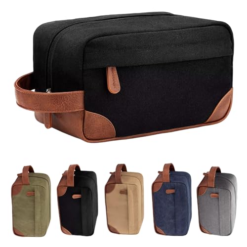 Qiaogle Kulturbeutel, wasserabweisend, Reisetasche, Badezimmer, Fitnessstudio, Kulturbeutel, Duschtasche, große Reise-Make-up-Tasche für Damen und Herren, Schwarz , Kulturbeutel von Qiaogle