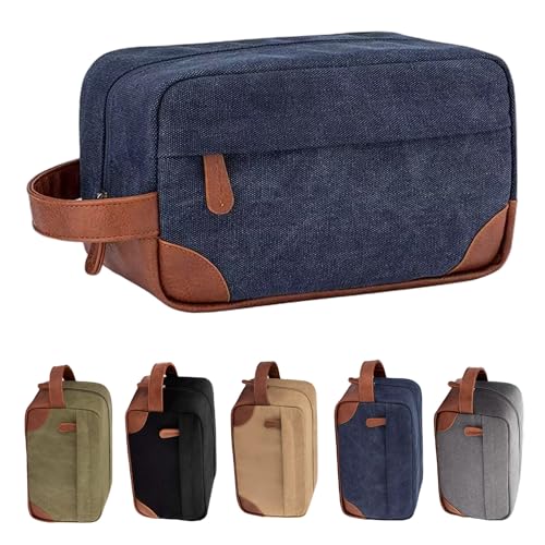 Qiaogle Kulturbeutel, wasserabweisend, Reisetasche, Badezimmer, Fitnessstudio, Kulturbeutel, Duschtasche, große Reise-Make-up-Tasche für Damen und Herren, blau, Kulturbeutel von Qiaogle