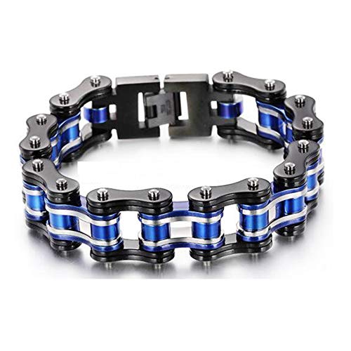 Qiaonitu Jewelry Herren-Armband, 16 mm, schwer, Biker-Armband, Edelstahl, 17,8–23,9 cm, 23cm, stahl, Kein Edelstein von Qiaonitu