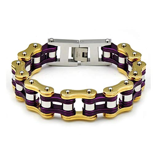 Qiaonitu Jewelry Schweres Herren-Armband aus Edelstahl, zweifarbig, hochglanzpoliert, 18–24 cm, 23 cm, Stahl, nicht bekannt von Qiaonitu