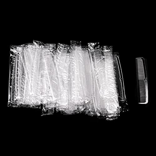 Qibesiey Haarkämme-Set, Taschenkämme für Männer und Frauen, feine und breite Zähne für Haarstyling und Pflege, Salon, Hotel (transparent) (16,8 cm x 3 cm, Zählung, 50) von Qibesiey