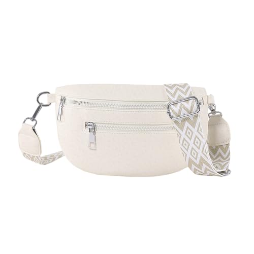 Qiblaou Beuteltasche Damen Umhängetasche Klein Cremeweiß Off-white Kleine Handtasche Damen Veganes Leder Handtasche Beige, Handtaschen, Brusttaschen, Reisetaschen für Damen von Qiblaou