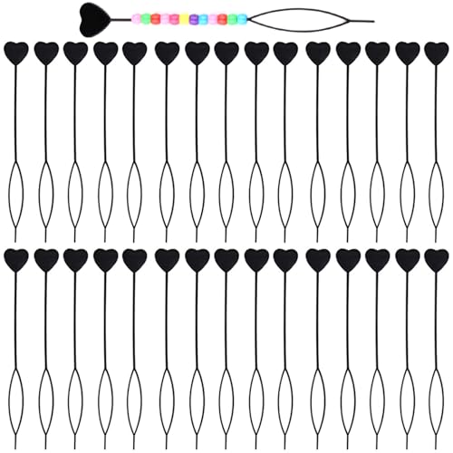 Topsy Tail Haar-Werkzeug, 30 Stück, Pferdeschwanz-Haarstyling-Werkzeug, schnelles Topsy Tail Haarperlenwerkzeug zum Flechten von Haarperlen auf Zöpfen, Haar-Durchziehwerkzeug für Frauen und Mädchen Topsy Tail Haar-Werkzeug, 30 Stück, Pferdeschwanz-Haarstyling-Werkzeug, schnelles Topsy Tail Haarperlenwerkzeug zum Flechten von Haarperlen auf Zöpfen, Haar-Durchziehwerkzeug für Frauen und Mädchen von QidaiaLuck