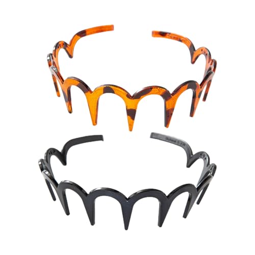 Gewellte Kunststoff Haarband, 2 Stück Haifischzahn Haarkamm Haarreif Für Damen, Zickzack Haarreif, Haifischzahn Haarkamm Haarband, Gewellte Kunststoff Zick Zack Haarreifs Für Damen Und Mädchen von Qidures