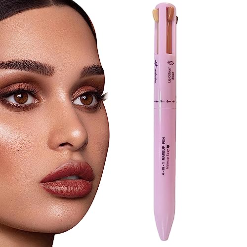 4-in-1-Schminkstift - Highlighter, Augenbrauen- und Lipliner, Wasserdichtes und langlebiges multifunktionales tragbares Make-up für Reisen, Geschenk für Frauen und Mädchen von Qihuyi