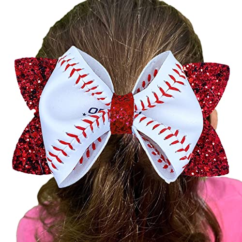 Baseball Haarschleifenclips,Haarnadeln für Mädchen mit Schleifendesign | Gut konstruierter, zarter und süßer Damen-Haarschmuck mit Glitzer-Pailletten für Mottopartys, Kostümshows, Cosplay und Qihuyi von Qihuyi