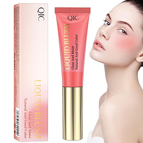 Blush-Flüssigkeit, Liquid Blush Cheek Tint Zauberstab mit Applikator - Leicht zu tragendes Gesichtspigment für Mädchen, Frauen, Damen, Frauen, Partys von Qihuyi