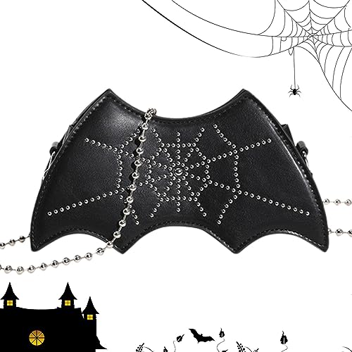 Halloween-Geldbörsen und Handtaschen | Umhängetasche Fledermaus Goth Handtaschen Punk Halloween Geldbörse - Umhängetasche, glänzende Gothic-Geldbörse für Karten, Schlüssel, Mobiltelefone Qihuyi von Qihuyi