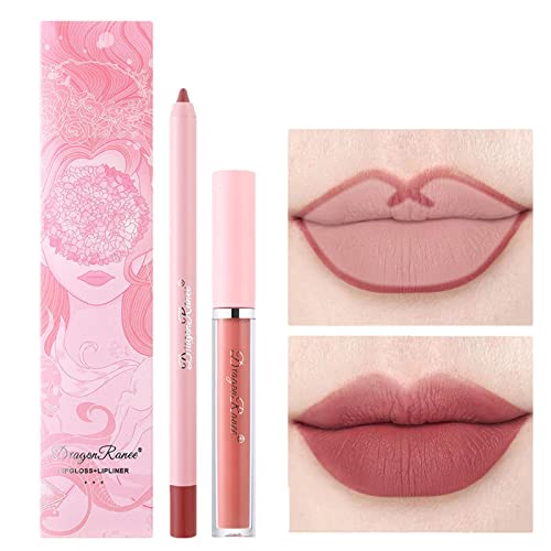 Lippenkonturenstift-Set | Samtige Lippen-Make-up-Kits verblassen nicht wasserdicht - Make-up-Set Antihaft-Becher Lipgloss-Kit Schönheitskosmetik Make-up-Geschenk für Mädchen Qihuyi von Qihuyi