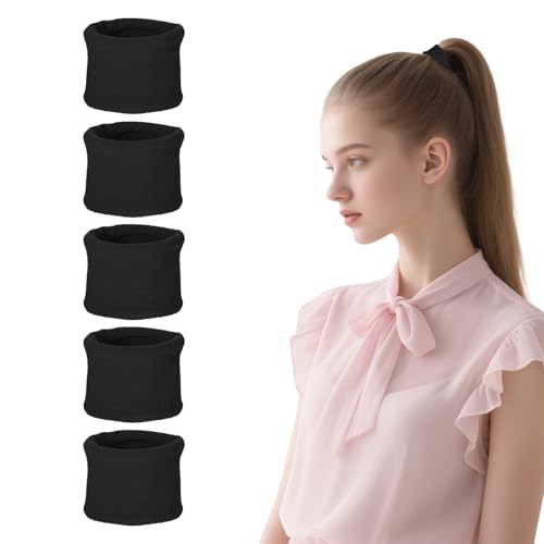 10 Stück Dickes Baumwolle Haargummi Damen, Metallfreies, Rutschfestes Haargummi, Einziehbare Elastische Haargummis Klein für Männer und Frauen für Den Täglichen Gebrauch, Den Sport (Schwarz) von Qiimenguer