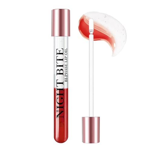 Lippenöl Für Frauen,Pflegendes Lippenöl Mit Volumeneffekt | Lang Anhaltende Nicht Klebende Pflege Für Saftigen Look Tägliche Tragekomfort Nachtanwendung Und Make-up Abschluss von Qikam