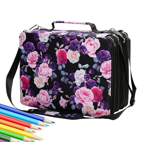 Qikam Großes Marker-Etui, Marker-Halter-Etui | Marker Organizer Halter Aufbewahrungstasche,Tragbarer Aufbewahrungsbehälter für Schulbedarf für Gelstift, Aquarellstift von Qikam