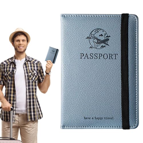Qikam PU Leder Pass Travel Wallet Cover, Passbuch und Kartenhalter,PU Leder -Reisebrieftasche Kartenhalter - RFID -Blockierungs -Dokumenten -Organisator Fall für ID, Bargeld, Karten, Tickets von Qikam