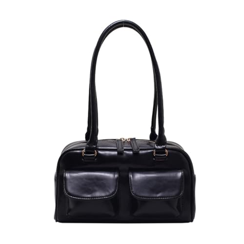 Qilmal Unterarmtasche Vielseitige Mode Trendy Tragetasche Handtasche Schultertaschen Große Kapazität Achseltasche für Frauen Mädchen Dame Geldbörse, Schwarz von Qilmal