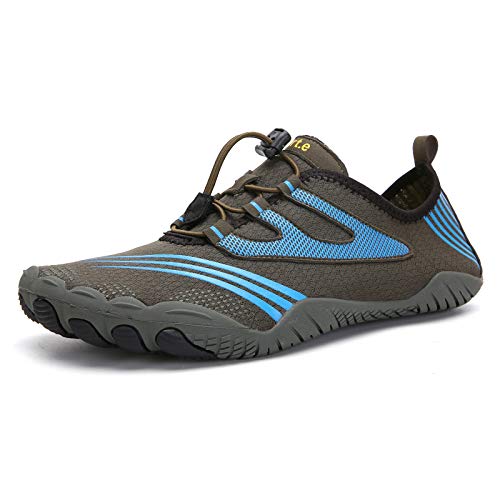 Qimaoo Barfußschuhe Damen Herren Badeschuhe Wasserschuhe Schwimmschuhe Schnell Trocknend Breathable rutschfest Aquaschuhe - 36EU (Blau) von Qimaoo
