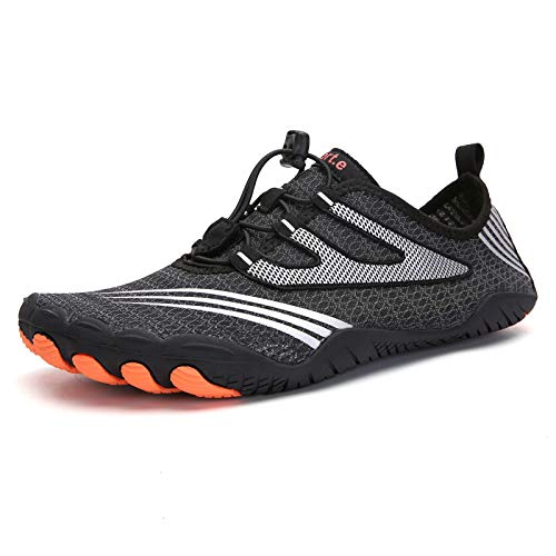 Qimaoo Barfußschuhe Damen Herren Badeschuhe Wasserschuhe Schwimmschuhe Schnell Trocknend Breathable rutschfest Aquaschuhe - 37EU (Schwarz) von Qimaoo