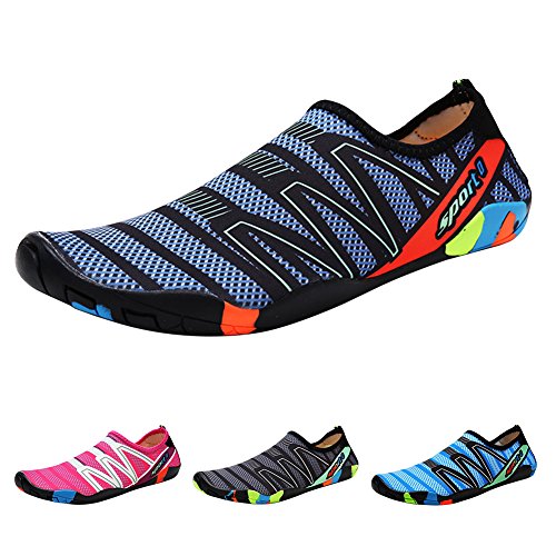 Qimaoo Unisex Strandschuhe Strand Schwimmschuhe Schnell Trocknend Schuhe Aquaschuhe Badeschuhe Wasserschuhe Surfschuhe - Upgrade Grün-erwachsene - Gr. 46 EU von Qimaoo
