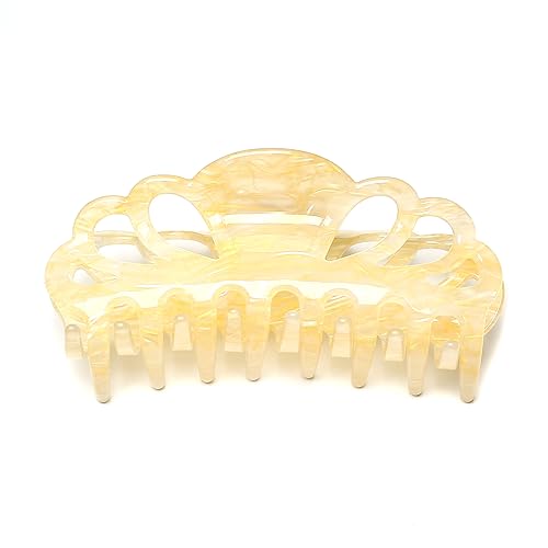 QinGoo Groß Creme Acetat Haarklammer Klauen Haarspange Schöne Damen Haarschmuck Elegant Haar-Accessoire 1stück 10cm(Cream) von QinGoo