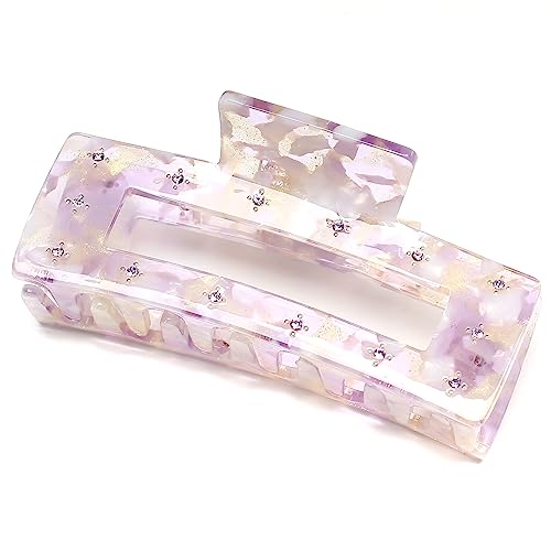 QinGoo Große Celluloseacetat Kristall Haarklammer Schöne Haarspange Damen Haarschmuck Kopfschmuck Elegant Haar-Accessoire 1stück(10cm*4.5cm,Purple) von QinGoo