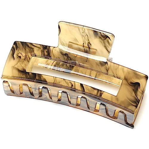 QinGoo Groß Schwarz Haarklammer Rechteckig Klauen Haarspange Schöne Damen Haarschmuck Elegant Haar-Accessoire 1stück(10cm * 5.5cm, Ink) von QinGoo