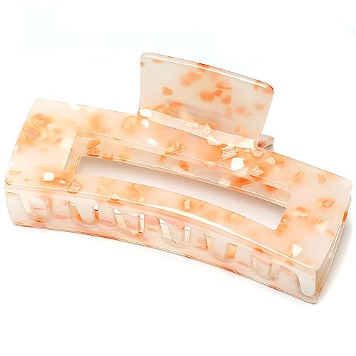 QinGoo Groß Haarklammer Rechteckig Klauen Haarspange Schöne Damen Haarschmuck Elegant Haar-Accessoire 1stück(10cm * 5.5cm, Orange) von QinGoo