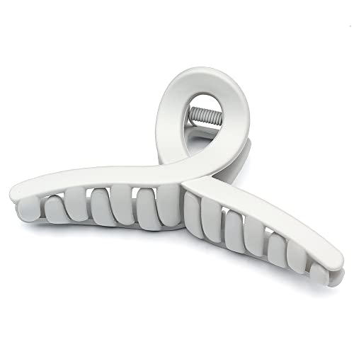 QinGoo Groß Grau Mattes Haarklammer Kreuz Haarspange Schöne Damen Haarschmuck Elegant Haar-Accessoire 1stück(12cm*6cm,Light Grey) von QinGoo