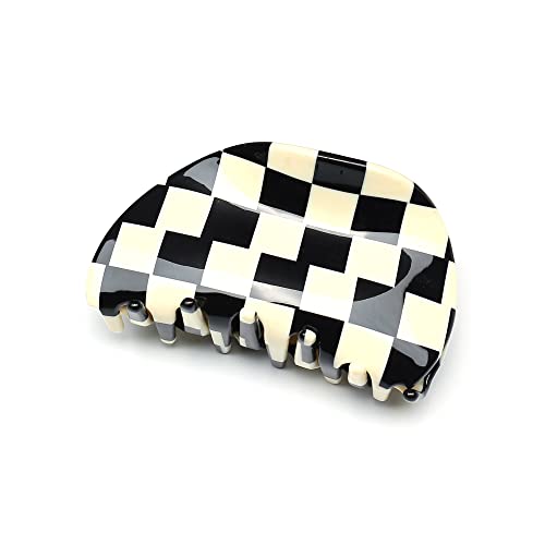 QinGoo Groß Schachbrett Haarklammer Schöne Damen Haarspange Kopfschmuck Elegant Haar-Accessoire 1 stück(Chessboard, 7.8 * 4cm) von QinGoo