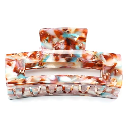 QinGoo Groß celluloseacetat Haarklammer Schöne Damen Haarspange Haarschmuck Kopfschmuck Elegant Haar-Accessoire 1 stück(10.5 * 5.7cm, Multicolor) von QinGoo